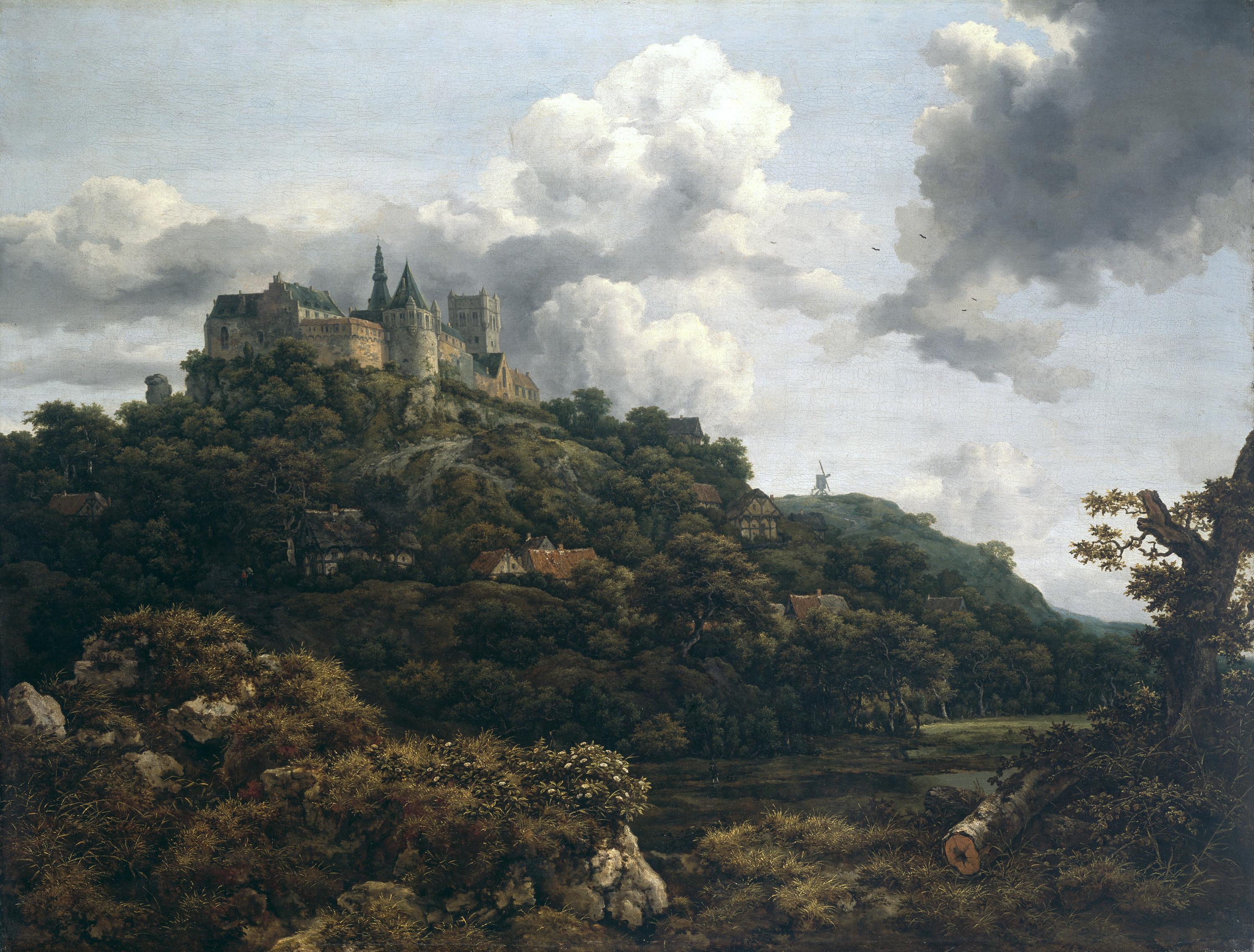 Jacob van Ruisdael. Gezicht op kasteel Bentheim, circa 1653
